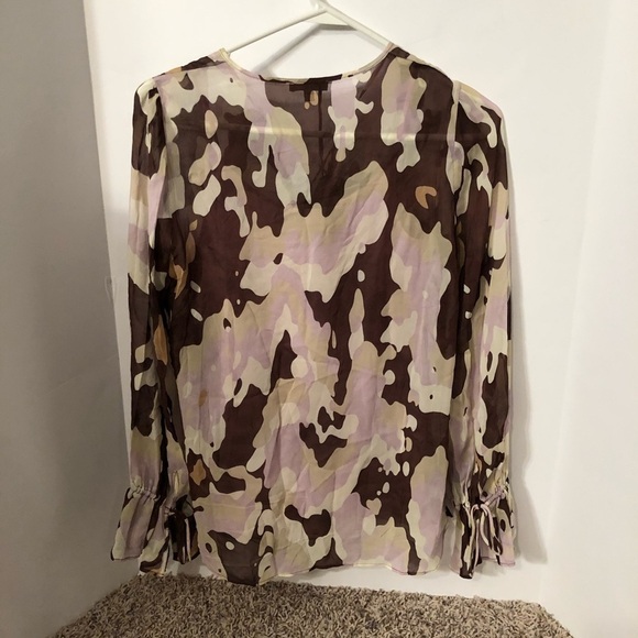 🆕Massimo Dutti Purple/Brown Blouse Size 2 - Picture 5 of 8